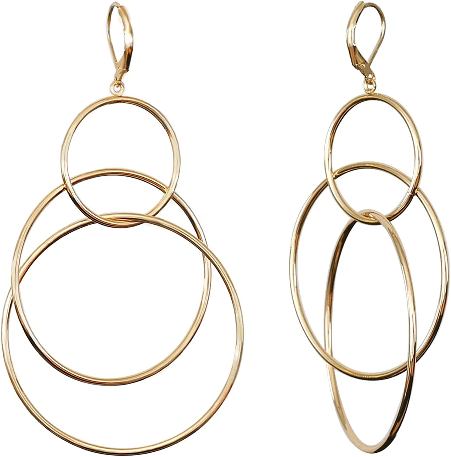 14K Gold Plated Hoop Earrings For Women