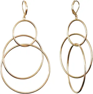 14K Gold Plated Hoop Earrings For Women