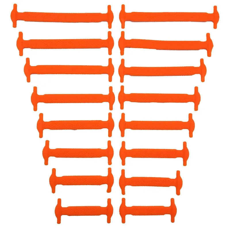 16-Piece Lot Silicone Shoelaces No-Tie Shoelaces 12 colors Elastic Lace Shoelace Creative Lazy Silicone Laces Rubber Lace