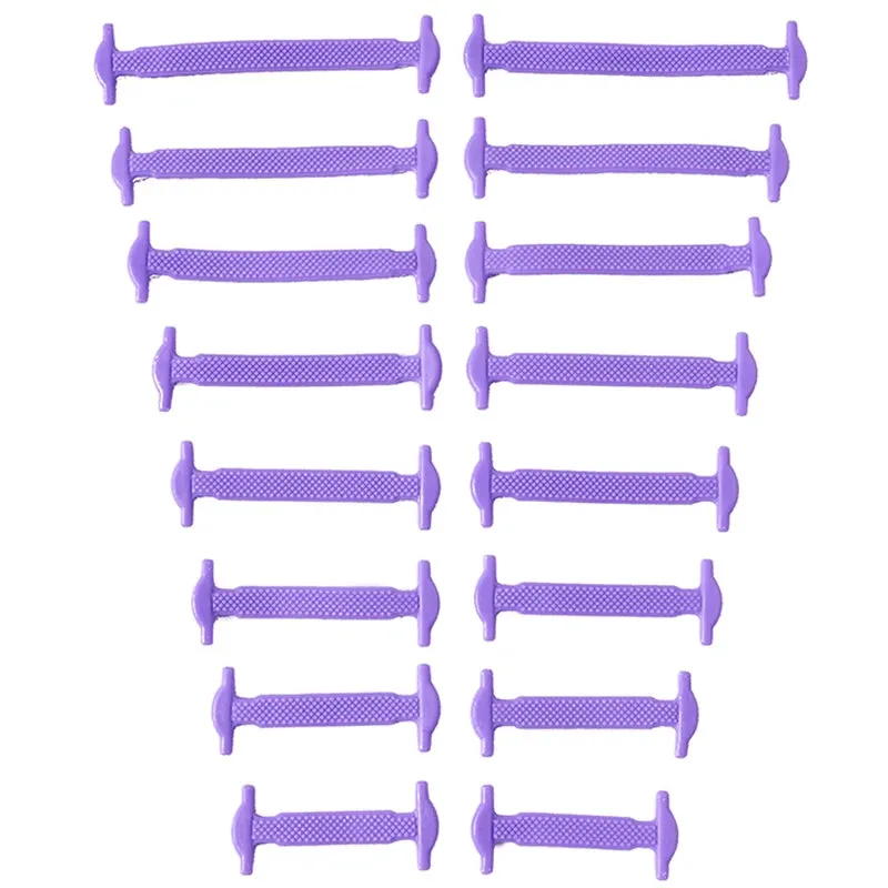 16-Piece Lot Silicone Shoelaces No-Tie Shoelaces 12 colors Elastic Lace Shoelace Creative Lazy Silicone Laces Rubber Lace