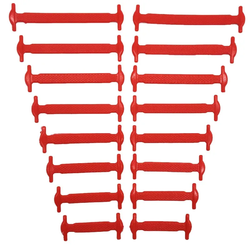16-Piece Lot Silicone Shoelaces No-Tie Shoelaces 12 colors Elastic Lace Shoelace Creative Lazy Silicone Laces Rubber Lace