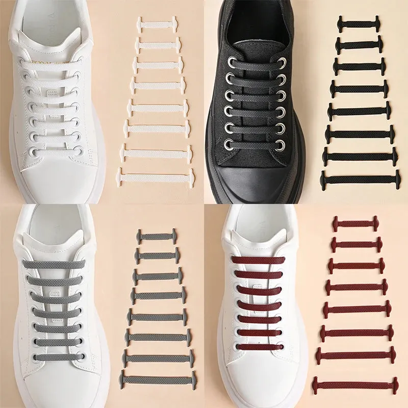 16-Piece Lot Silicone Shoelaces No-Tie Shoelaces 12 colors Elastic Lace Shoelace Creative Lazy Silicone Laces Rubber Lace