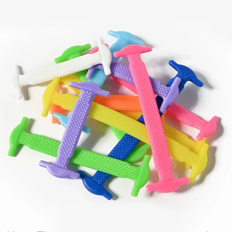 16-Piece Lot Silicone Shoelaces No-Tie Shoelaces 12 colors Elastic Lace Shoelace Creative Lazy Silicone Laces Rubber Lace