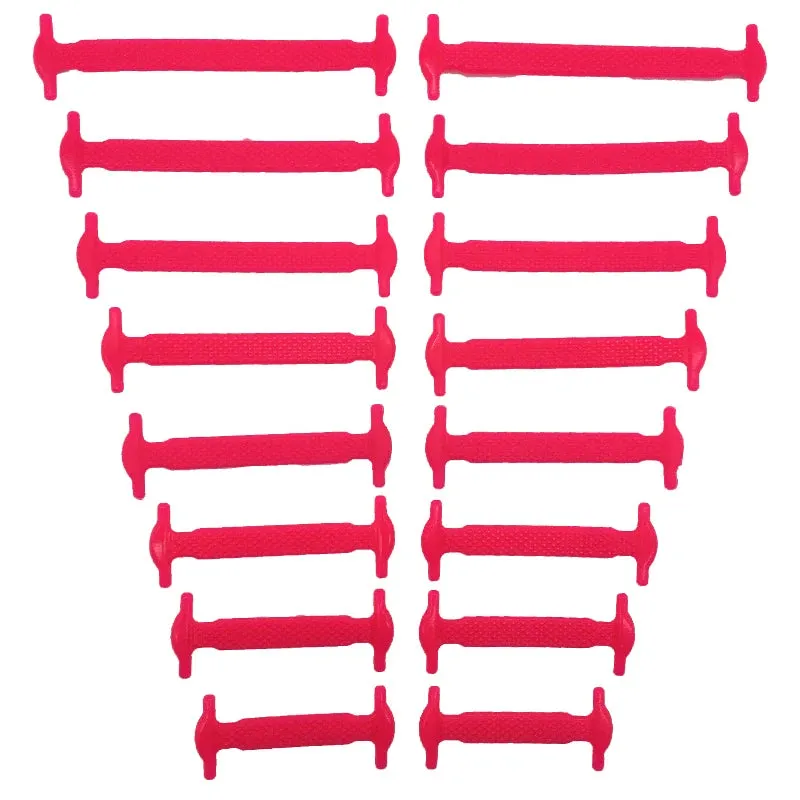16-Piece Lot Silicone Shoelaces No-Tie Shoelaces 12 colors Elastic Lace Shoelace Creative Lazy Silicone Laces Rubber Lace