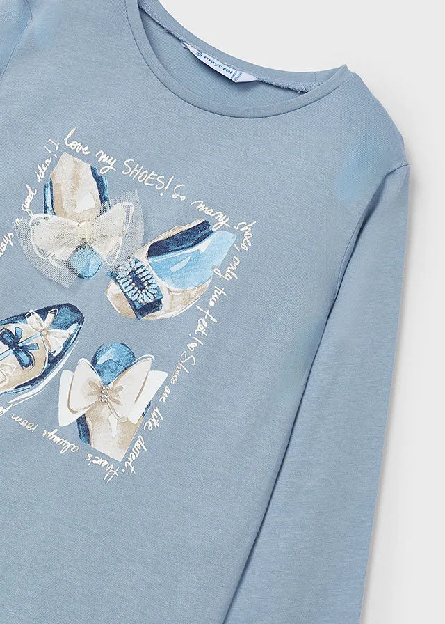 4073 Mayoral 'Love My Shoes' Long Sleeve T-Shirt