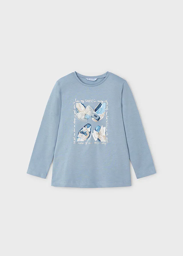 4073 Mayoral 'Love My Shoes' Long Sleeve T-Shirt