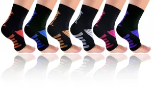 6-Pairs: Plantar Fasciitis Compression Foot Sleeves