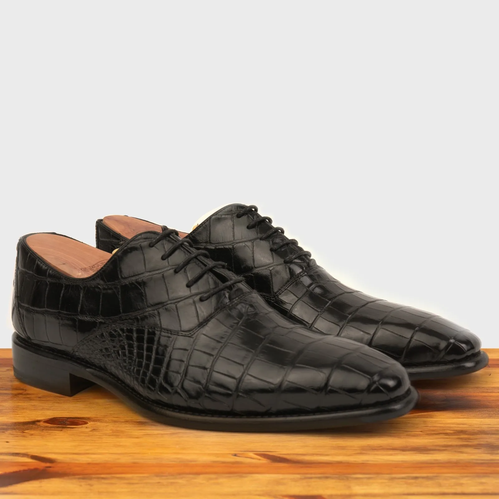6153 Calzoleria Toscana Dip-Dyed Men's Nile Crocodile Lace-Up