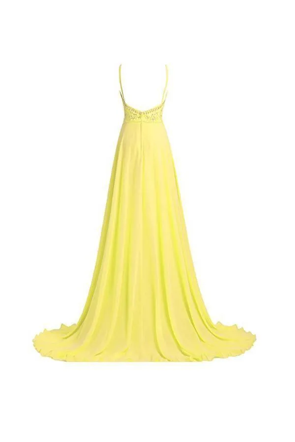 A line Straps Beading Long Prom Dresses Evening Dresses PG272