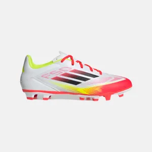Adidas F50 Club Firm/Multi-Ground Football Shoes -Cloud White/Core Black/Solar Yellow