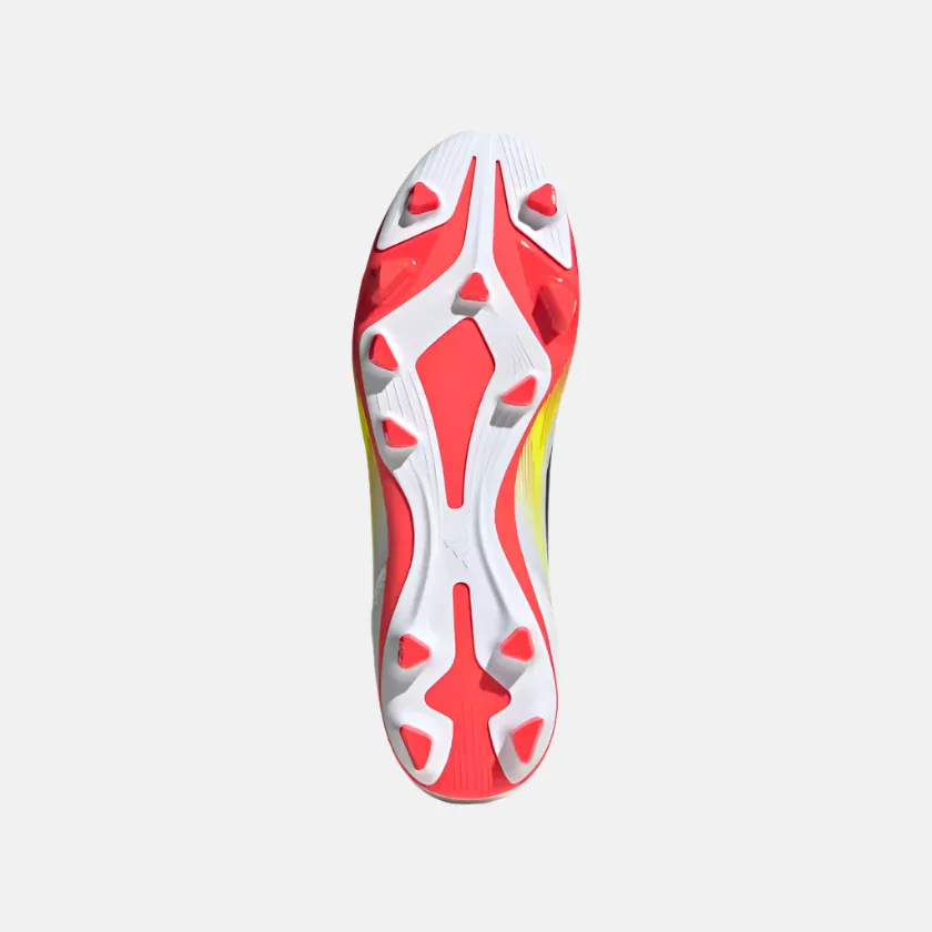 Adidas F50 Club Firm/Multi-Ground Football Shoes -Cloud White/Core Black/Solar Yellow