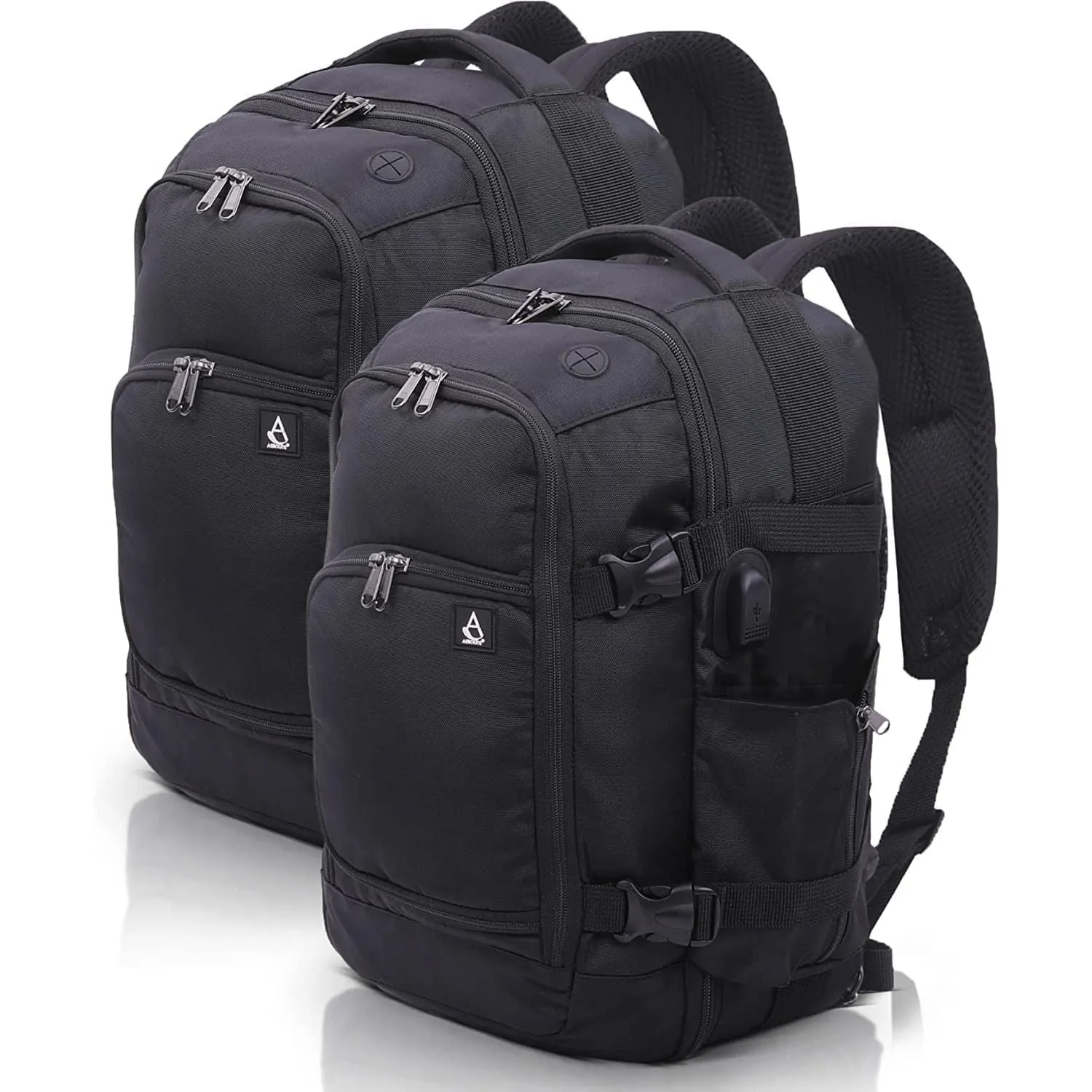Aerolite (40x20x25cm) 3 in 1 Cabin Luggage Approved Flight Backpack, New and Improved 2024 Ryanair Maximum Size with YKK Zippers, Black
