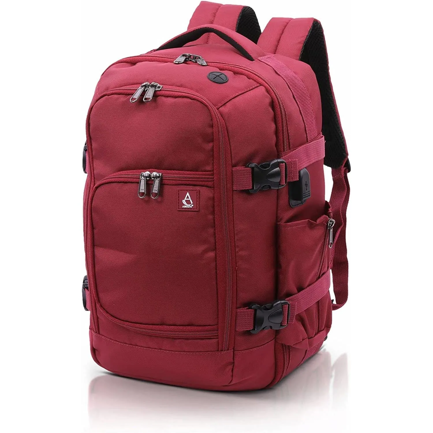 Aerolite (40x20x25cm) 3 in 1 Cabin Luggage Approved Flight Backpack, New and Improved 2024 Ryanair Maximum Size with YKK Zippers, Black