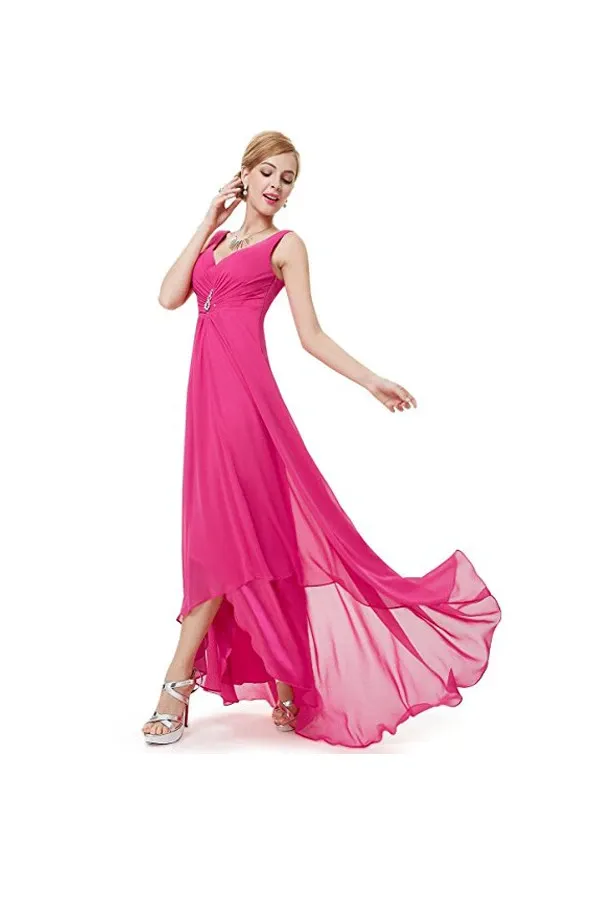 Anneprom A-Line High Quality Chiffon V-Back Prom Dresses Evening Dresses APB0015