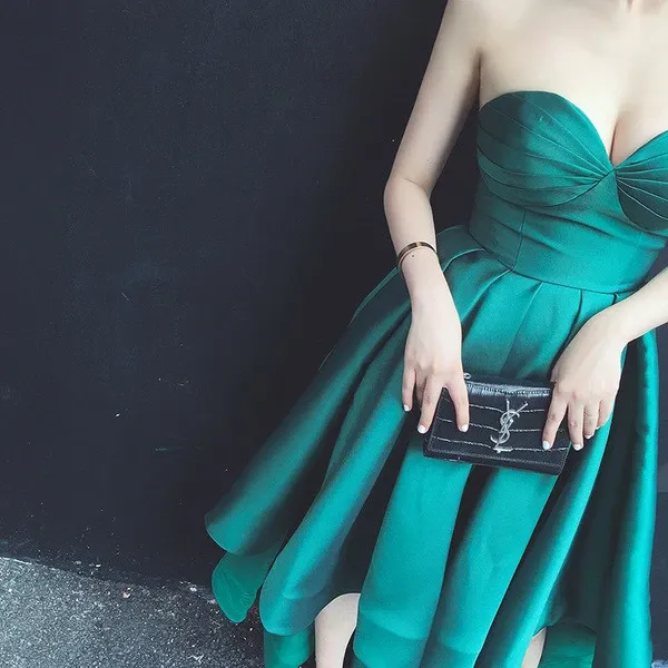 Anneprom High Low Sweet Heart Satin Fashion Homcoming Dresses Prom Dresses APP0130