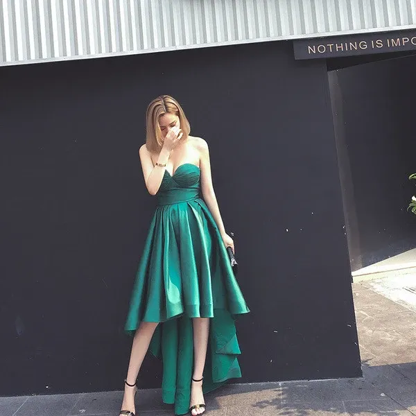 Anneprom High Low Sweet Heart Satin Fashion Homcoming Dresses Prom Dresses APP0130