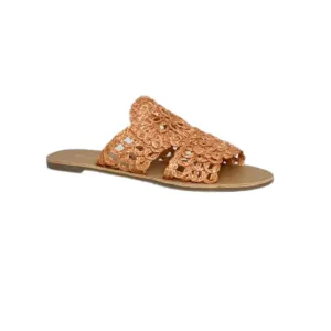 Ash coral raffia sandal