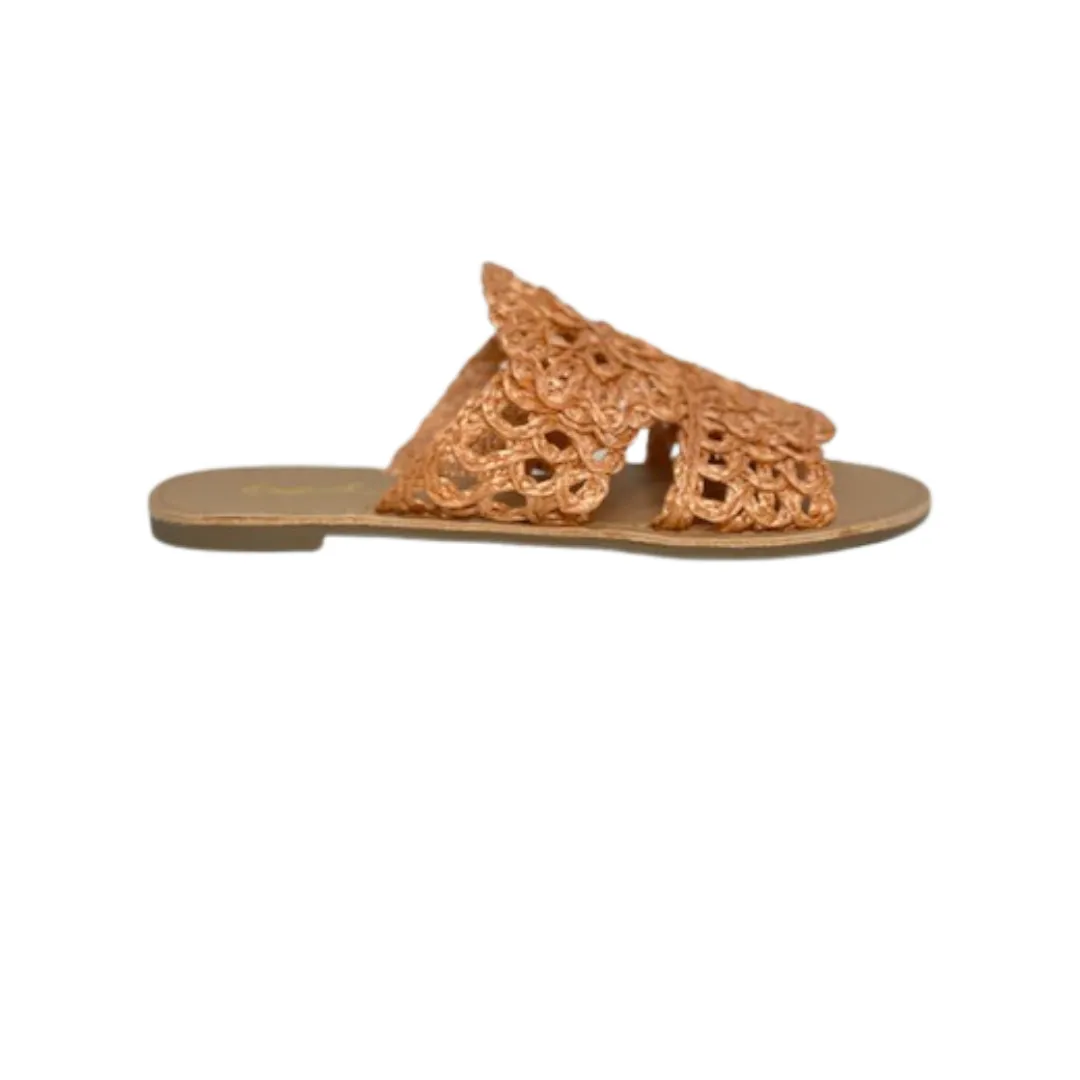 Ash coral raffia sandal
