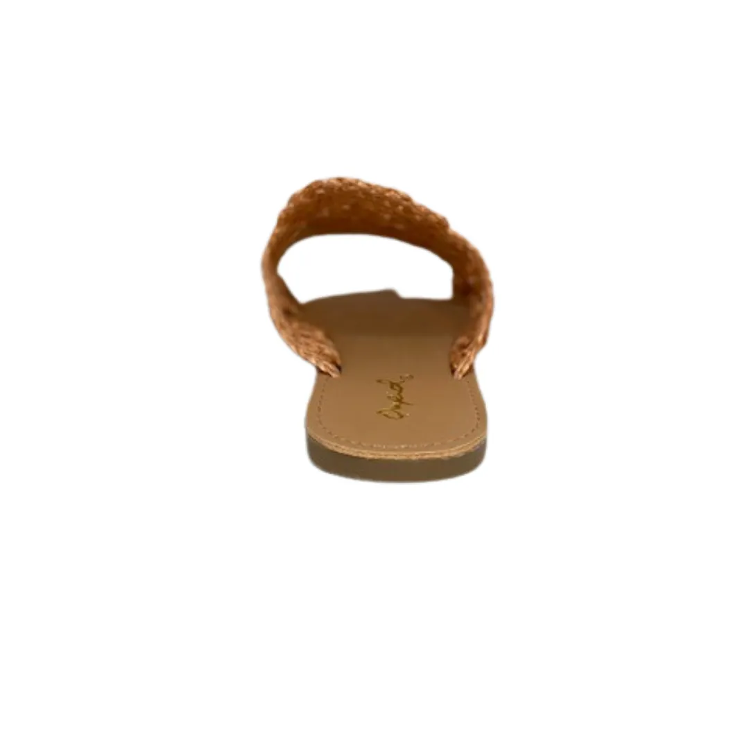 Ash coral raffia sandal