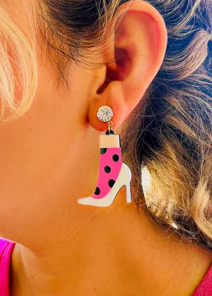 Barbie Inspired High-heeled Shoes 80s Retro Style Acrylic Earrings