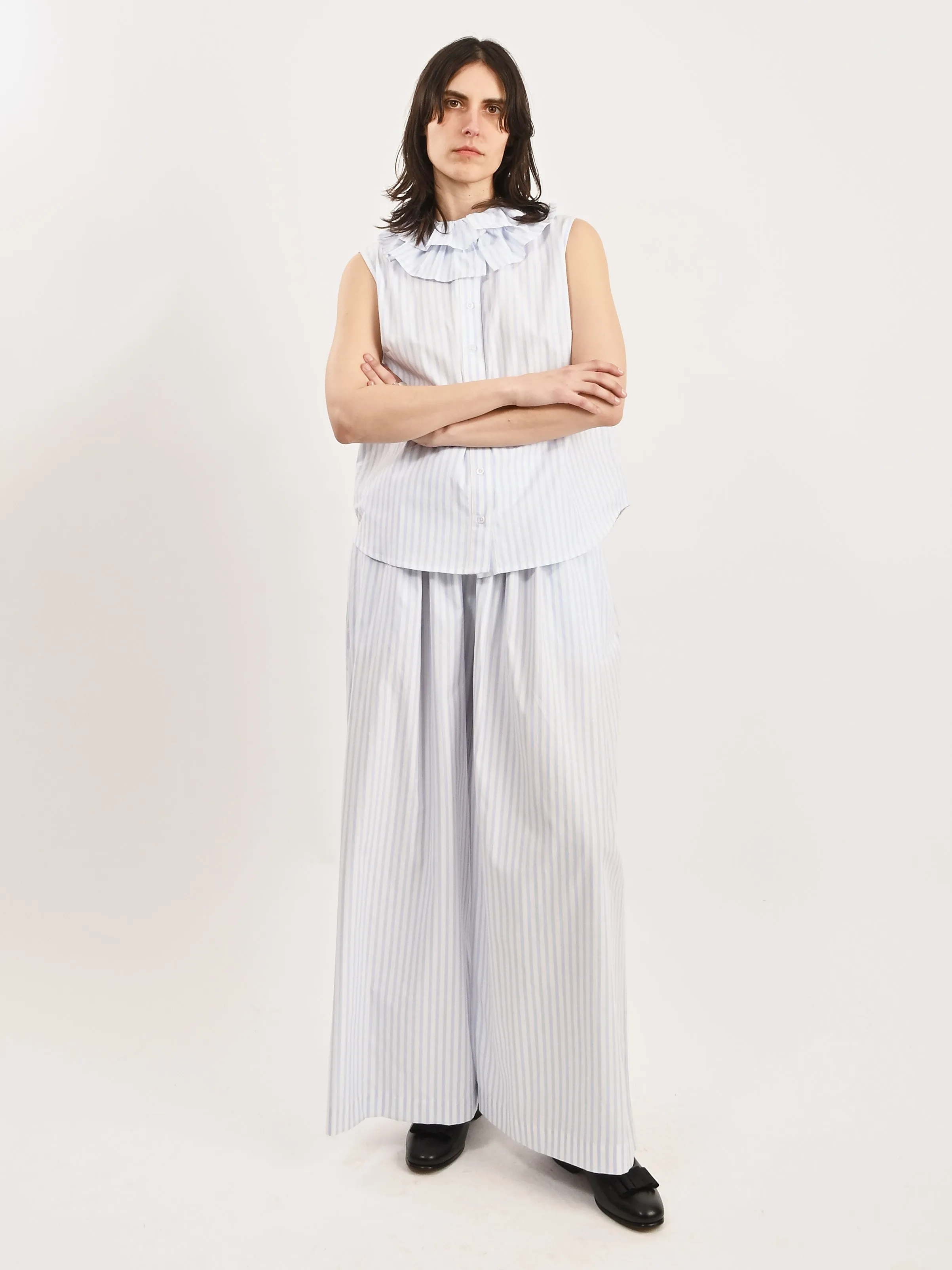 Blue Stripe Apollo Sleeveless Blouse