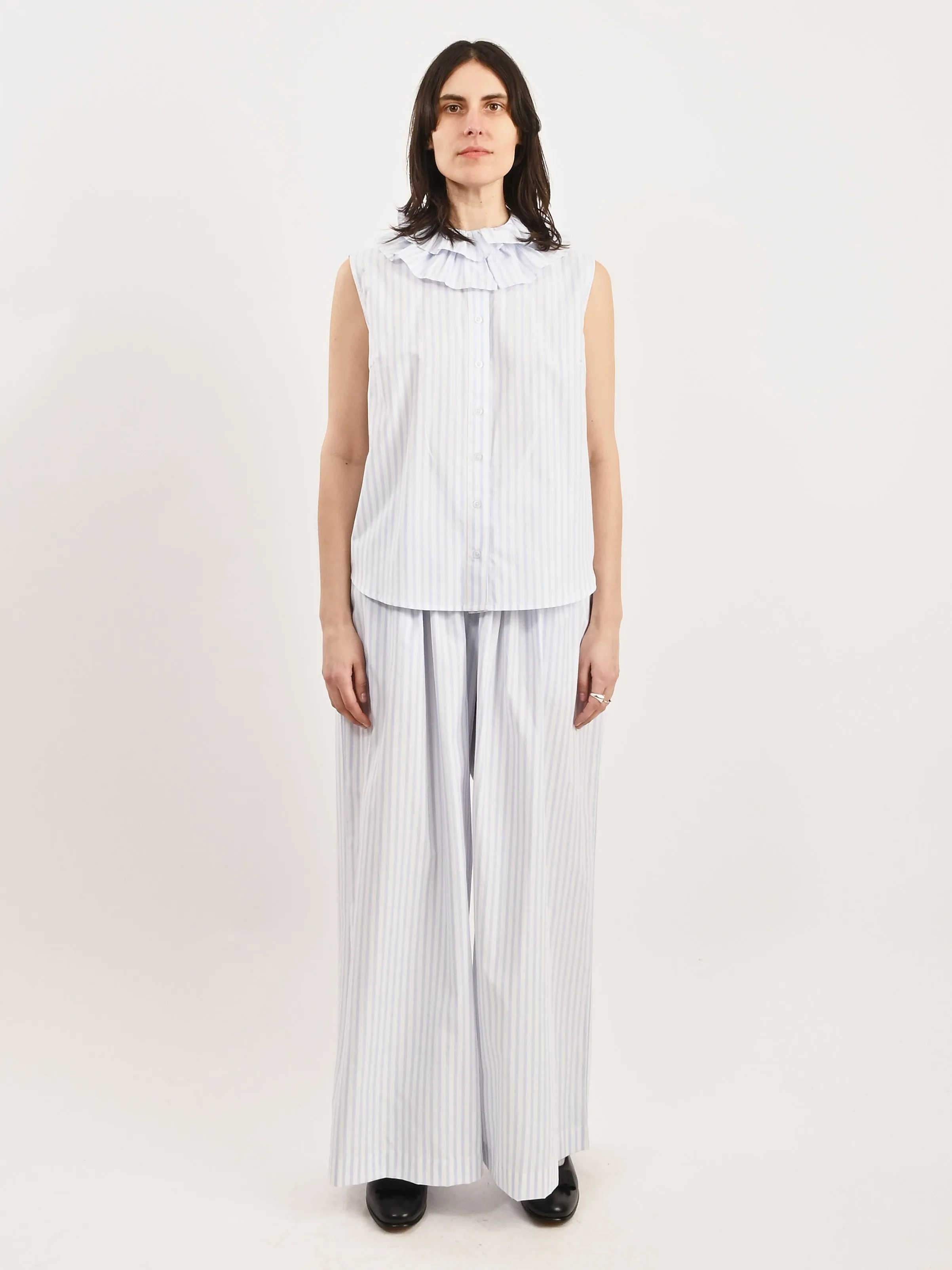Blue Stripe Apollo Sleeveless Blouse
