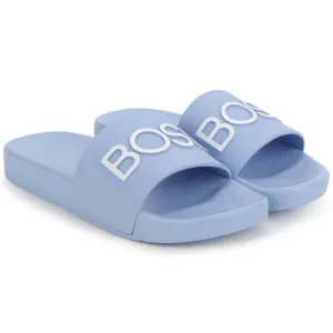 Boys Pale Blue Logo Sliders