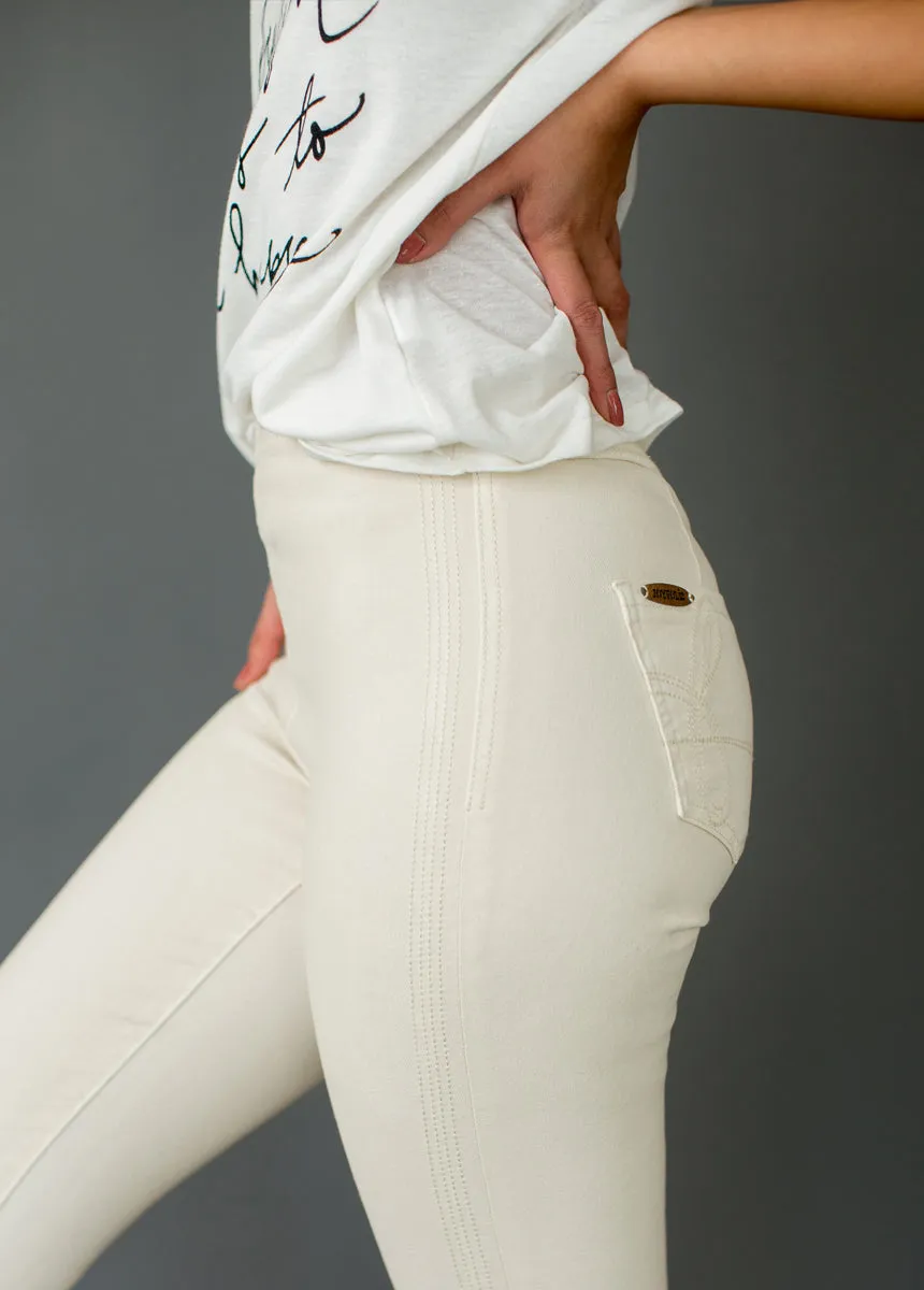 Brytny High-Waisted Denim in Ecru