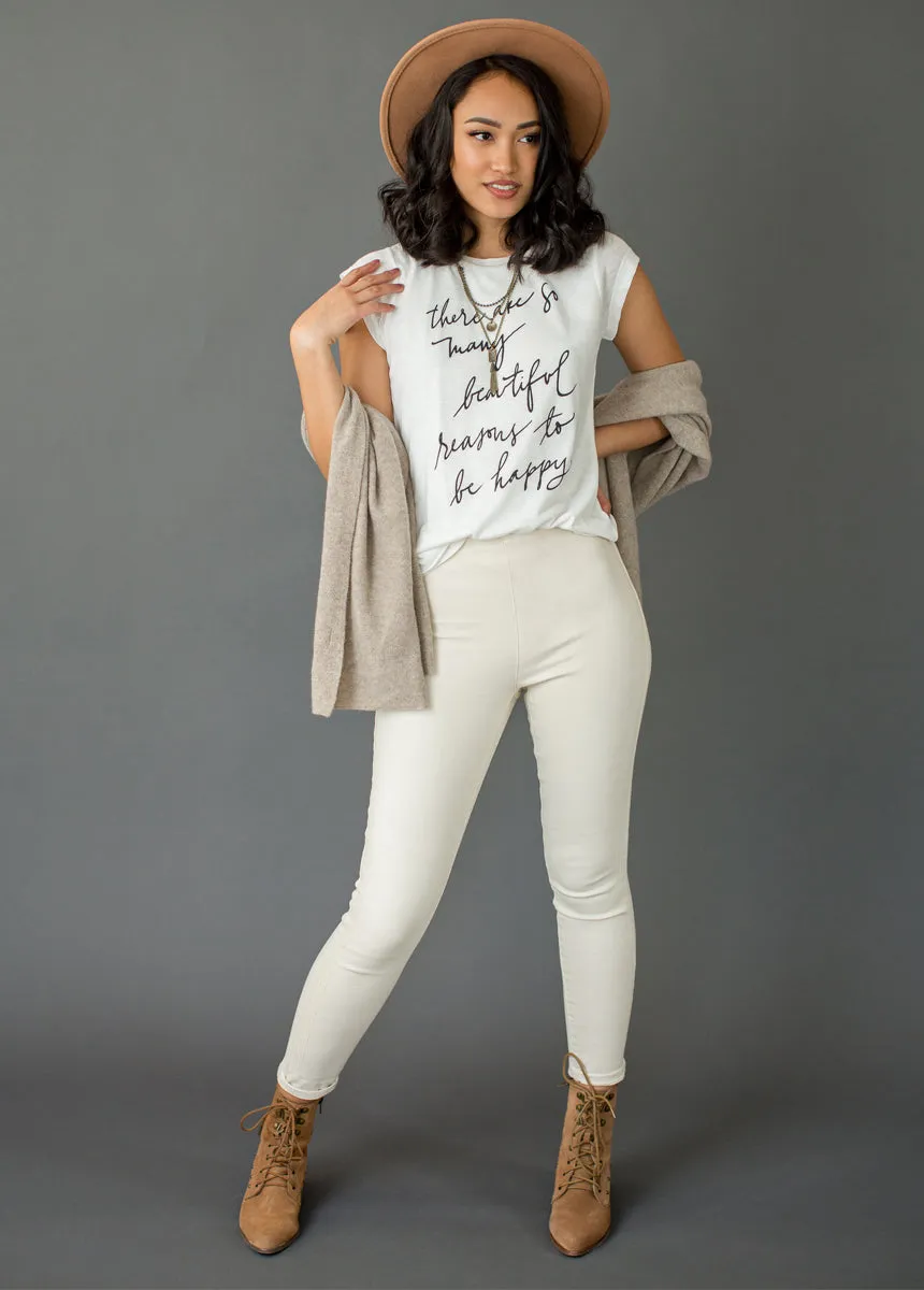 Brytny High-Waisted Denim in Ecru