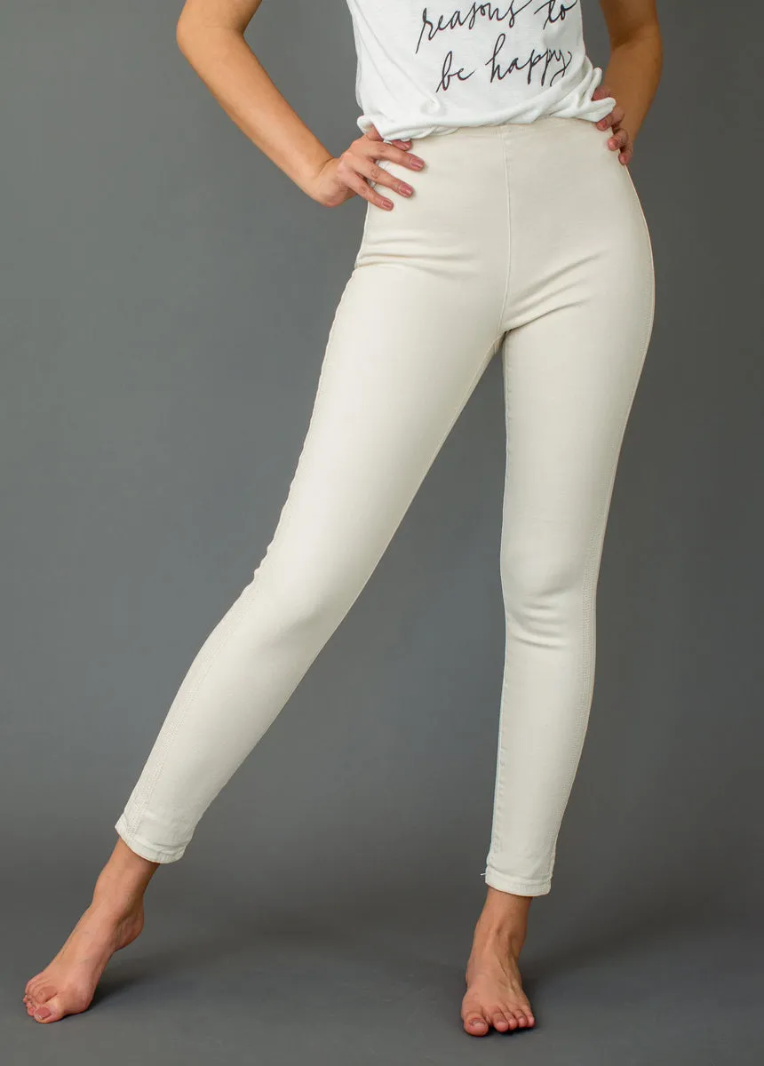 Brytny High-Waisted Denim in Ecru
