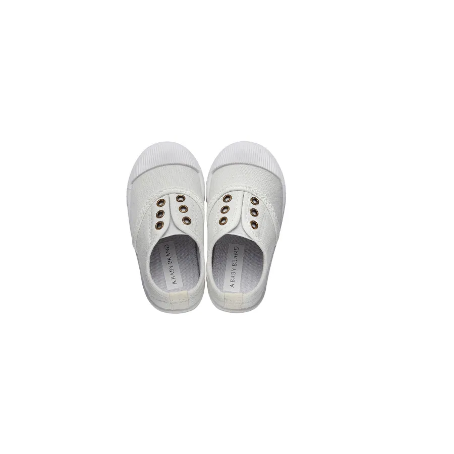 Caro Canvas Pump Shoes with Rubber Sole (White)