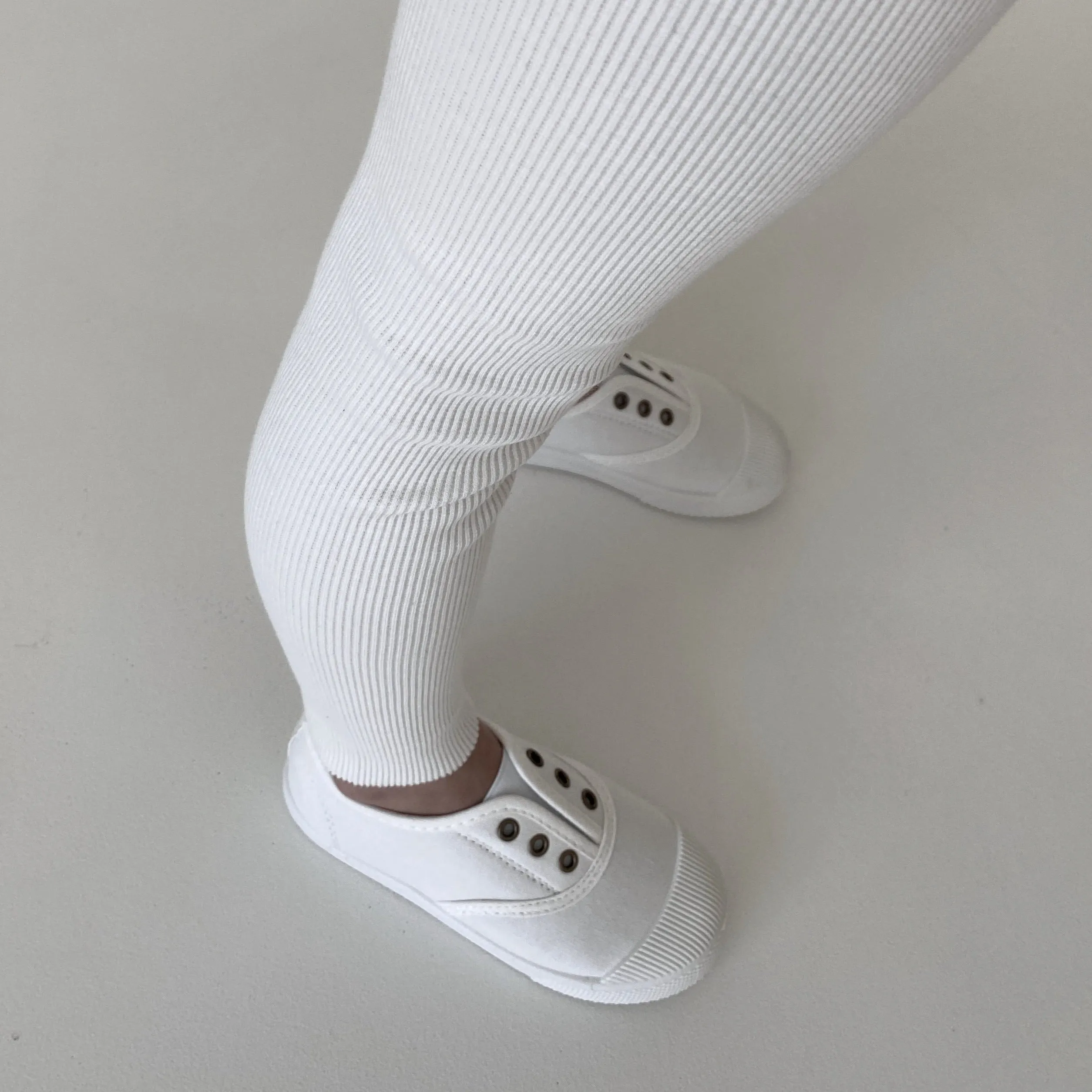 Caro Canvas Pump Shoes with Rubber Sole (White)
