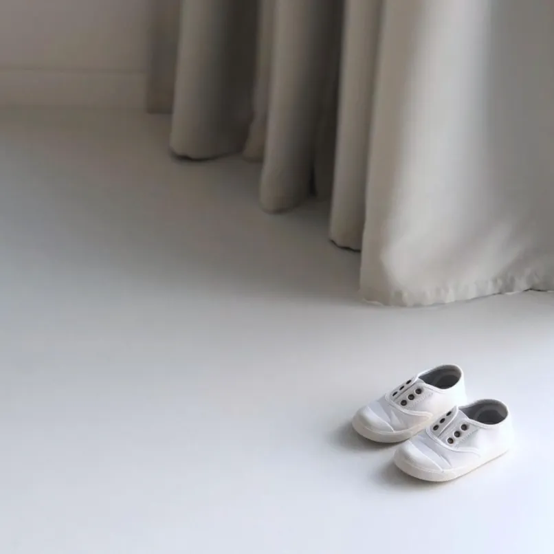 Caro Canvas Pump Shoes with Rubber Sole (White)
