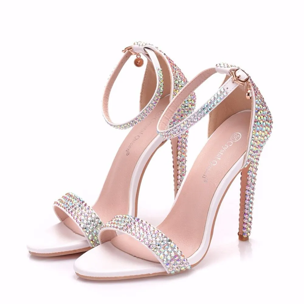 Crystal Queen High Heels Ankle Wrap Gladiator Sandals
