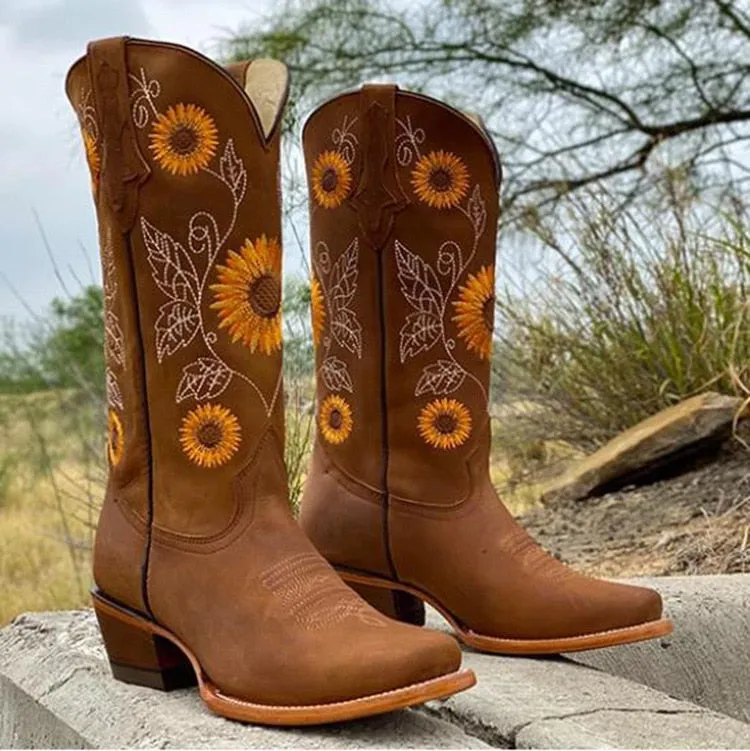 Dahlia™ - Sunflower Cowgirl Boots