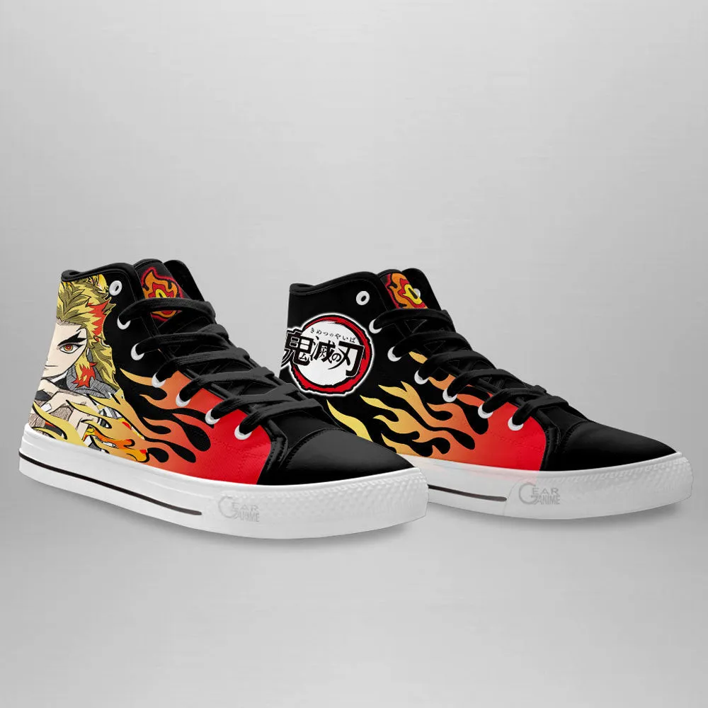 Demon Slayer Shoes Kyojuro Rengoku High Top Shoes Flame NTT090