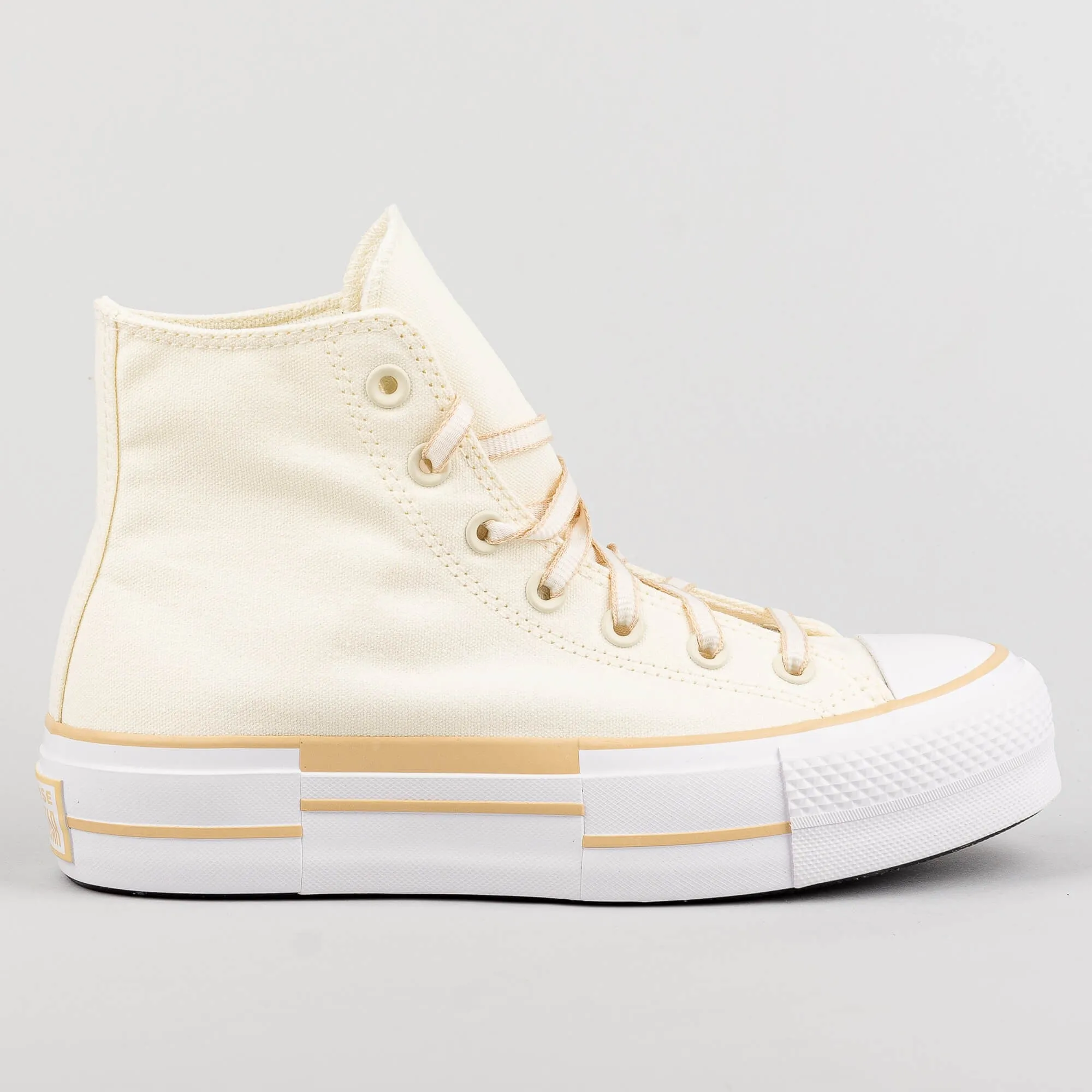 Dámske tenisky Converse Womens Chuck Taylor All Star Lift Outline Sketch High Top Oat Milk/Egret/White