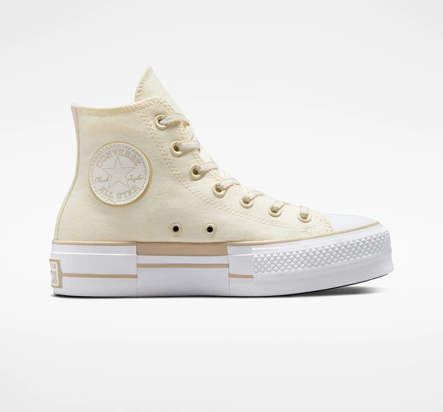 Dámske tenisky Converse Womens Chuck Taylor All Star Lift Outline Sketch High Top Oat Milk/Egret/White
