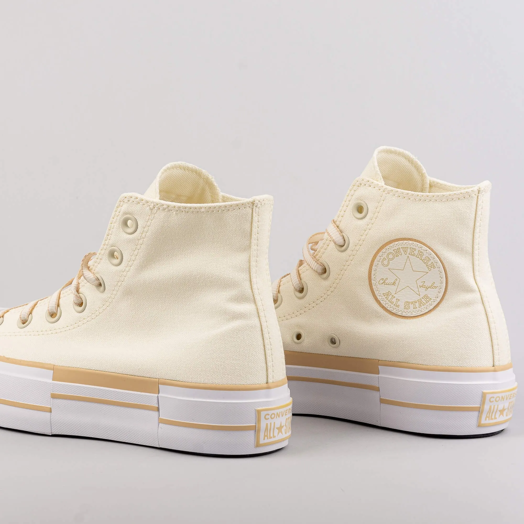 Dámske tenisky Converse Womens Chuck Taylor All Star Lift Outline Sketch High Top Oat Milk/Egret/White