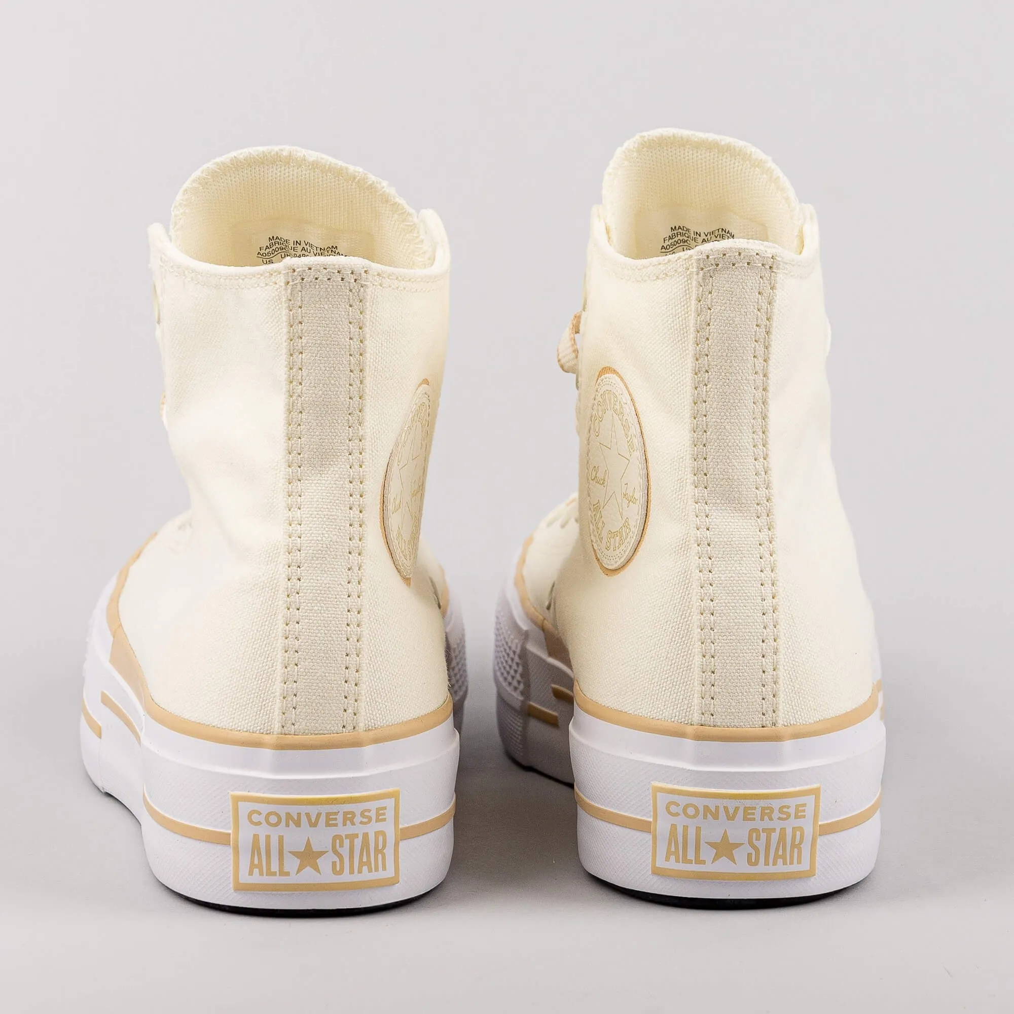 Dámske tenisky Converse Womens Chuck Taylor All Star Lift Outline Sketch High Top Oat Milk/Egret/White
