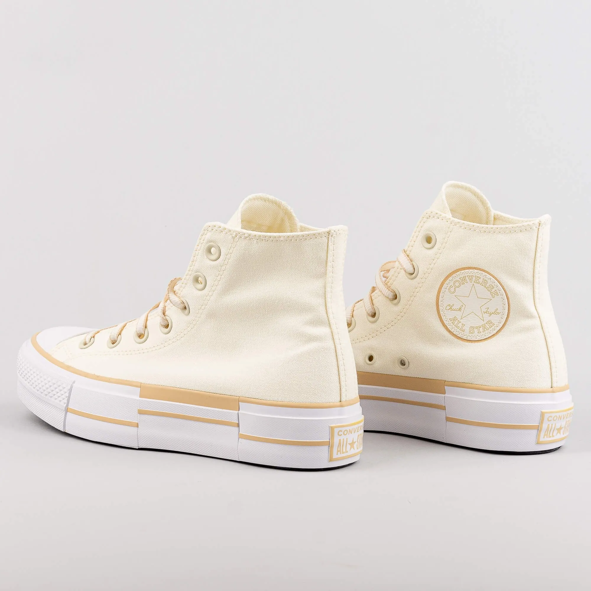 Dámske tenisky Converse Womens Chuck Taylor All Star Lift Outline Sketch High Top Oat Milk/Egret/White