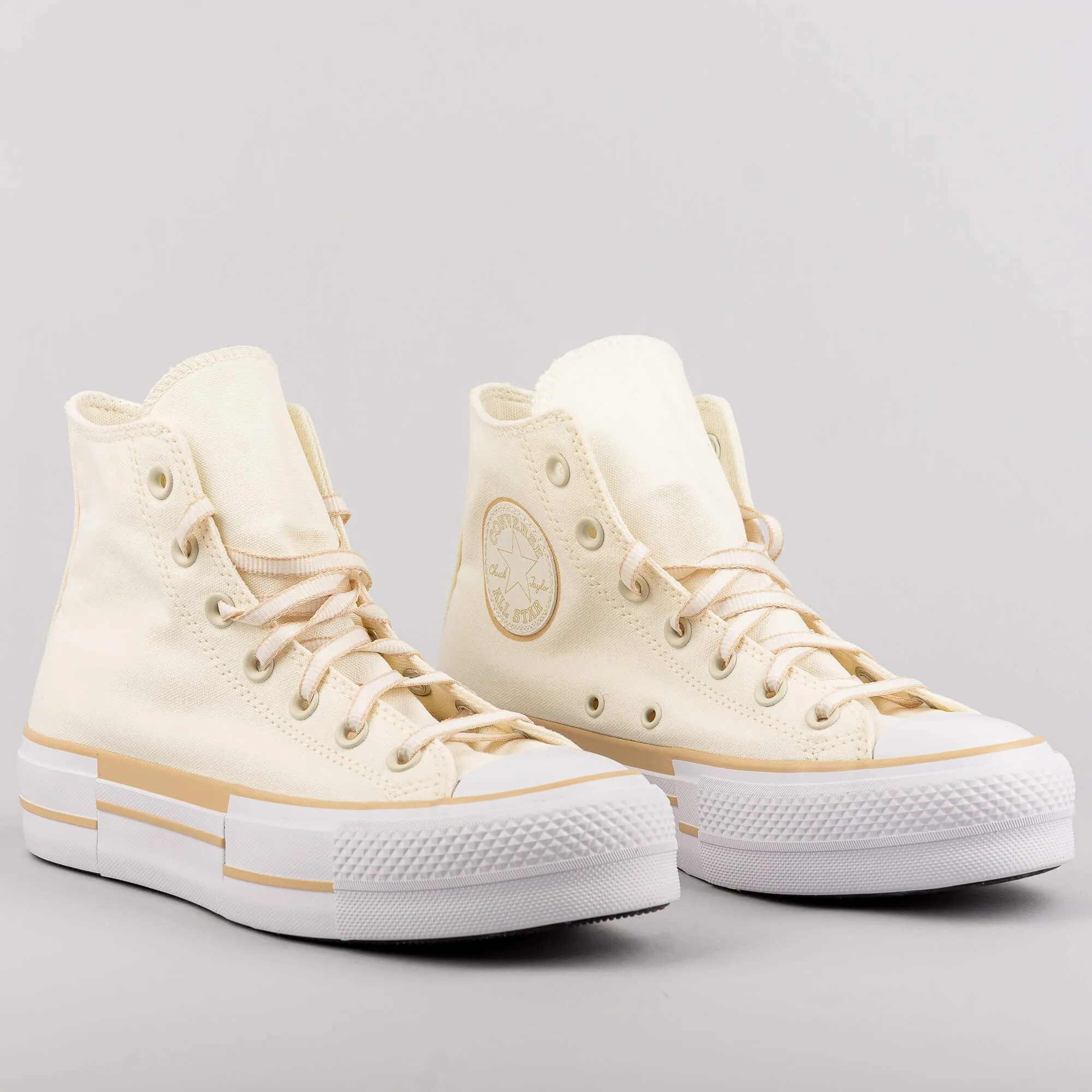 Dámske tenisky Converse Womens Chuck Taylor All Star Lift Outline Sketch High Top Oat Milk/Egret/White