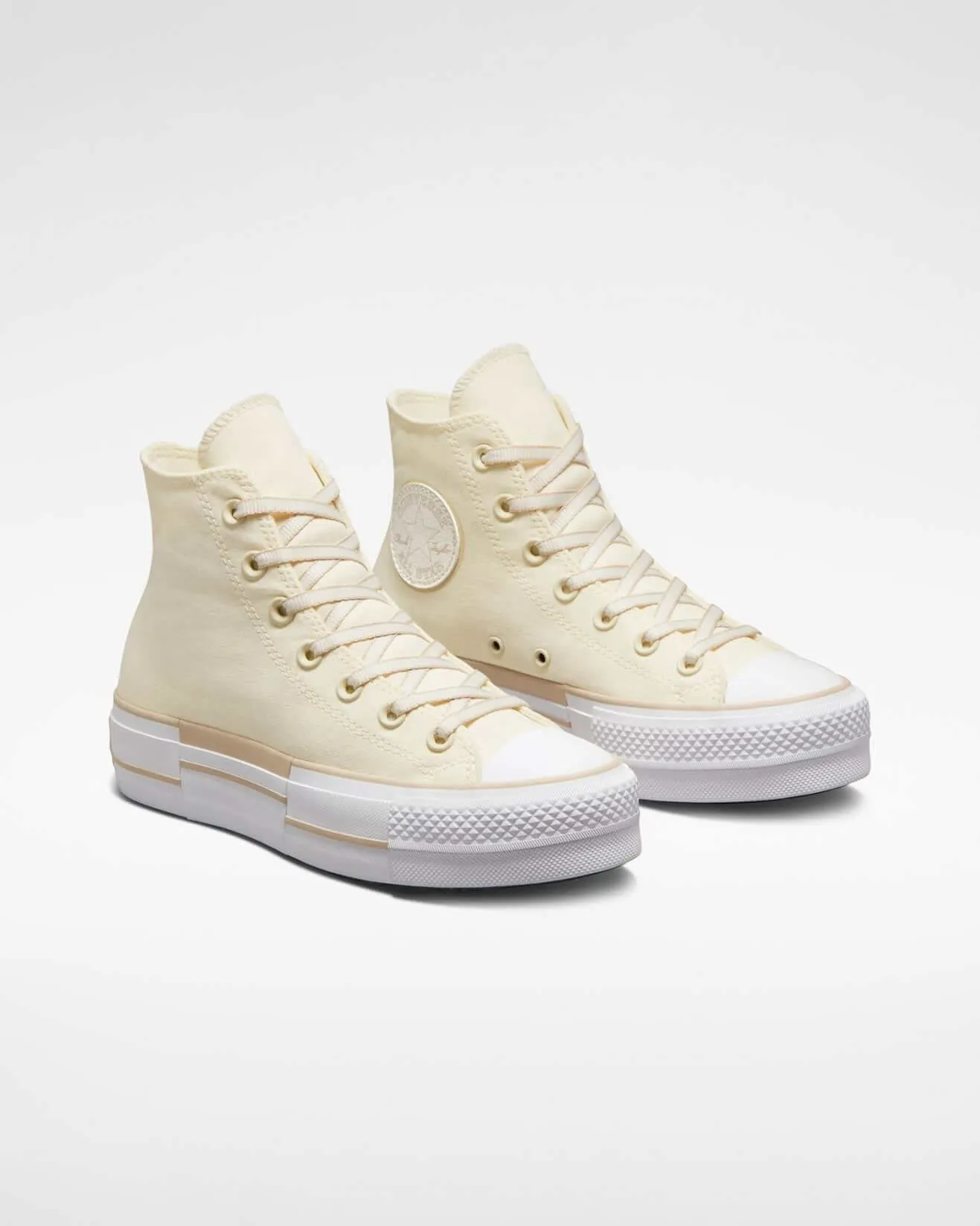 Dámske tenisky Converse Womens Chuck Taylor All Star Lift Outline Sketch High Top Oat Milk/Egret/White