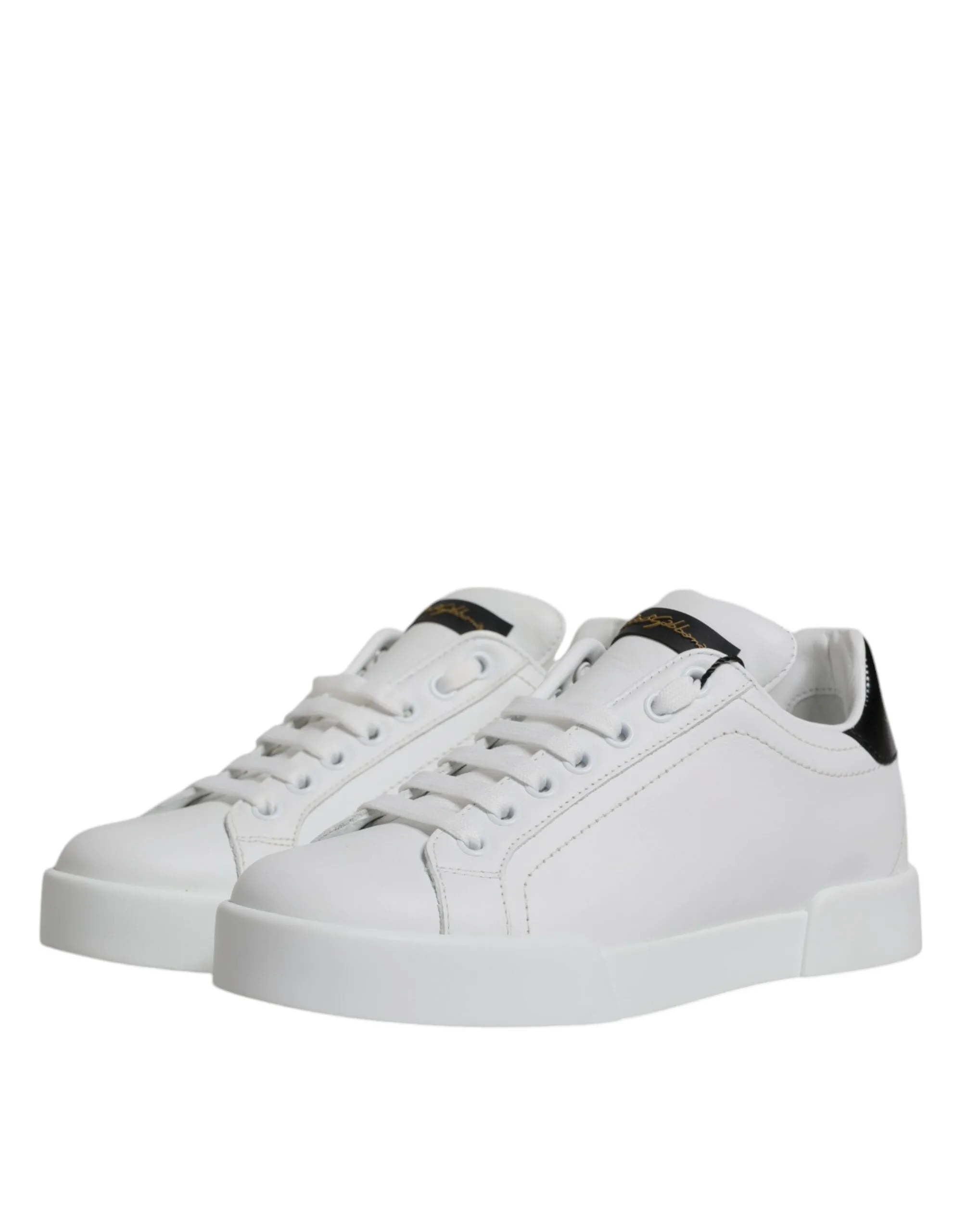 Dolce & Gabbana White Leather Classic Low Top Sneakers Shoes