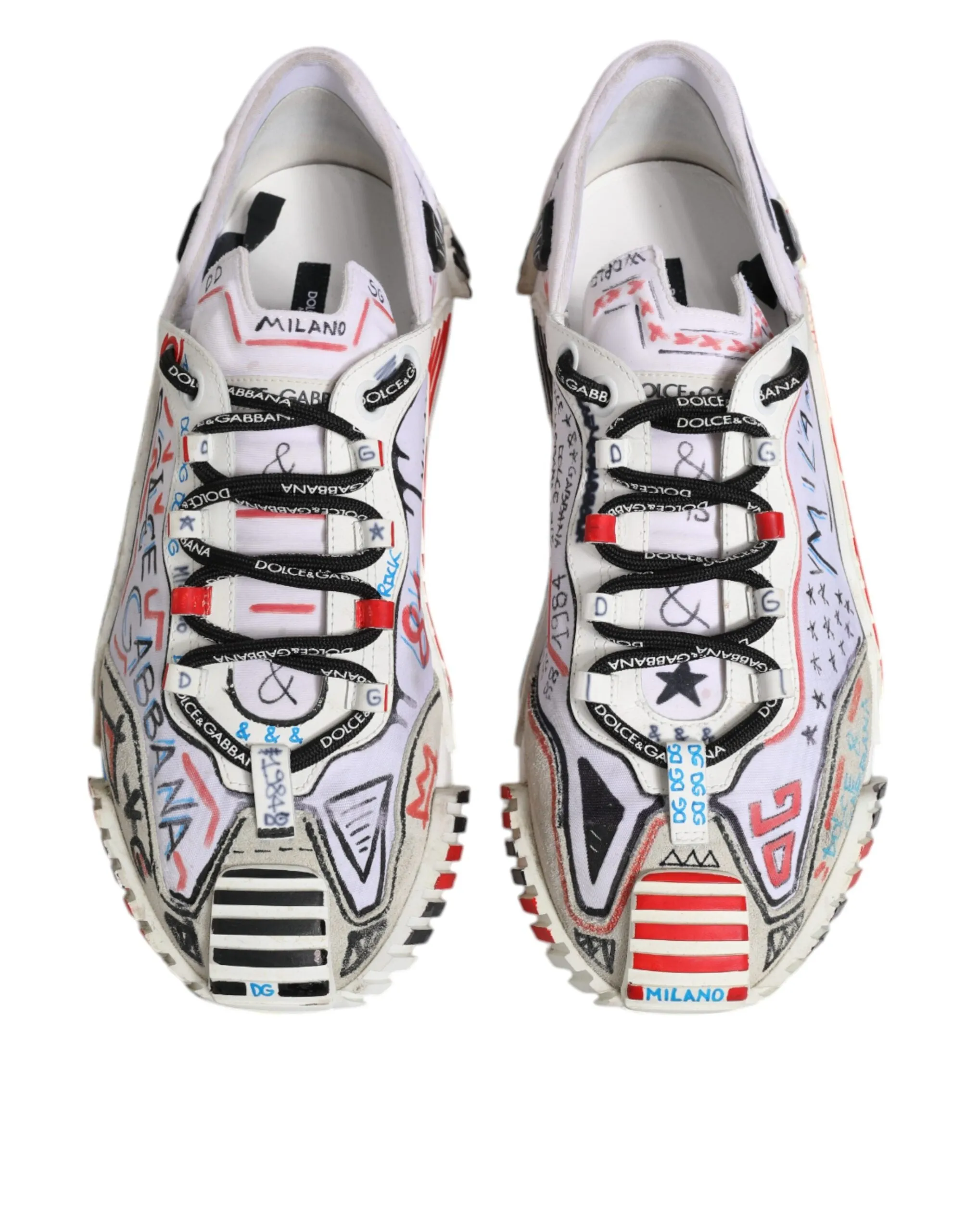 Dolce&Gabbana NS1 Men Multicolor Sneakers Nylon Printed Trainer Shoes Size EU 43