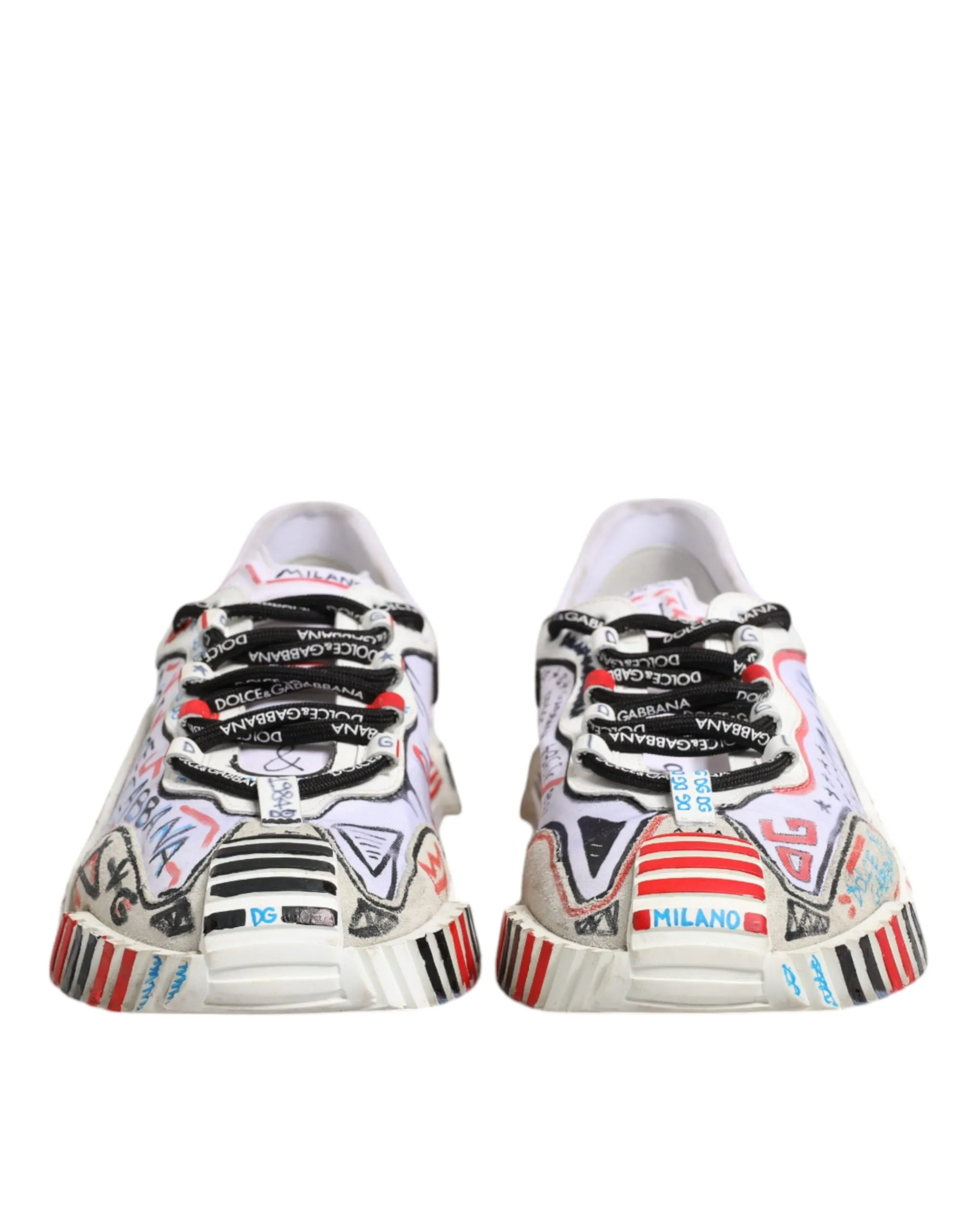 Dolce&Gabbana NS1 Men Multicolor Sneakers Nylon Printed Trainer Shoes Size EU 43