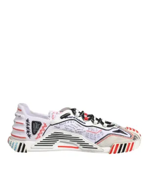 Dolce&Gabbana NS1 Men Multicolor Sneakers Nylon Printed Trainer Shoes Size EU 43