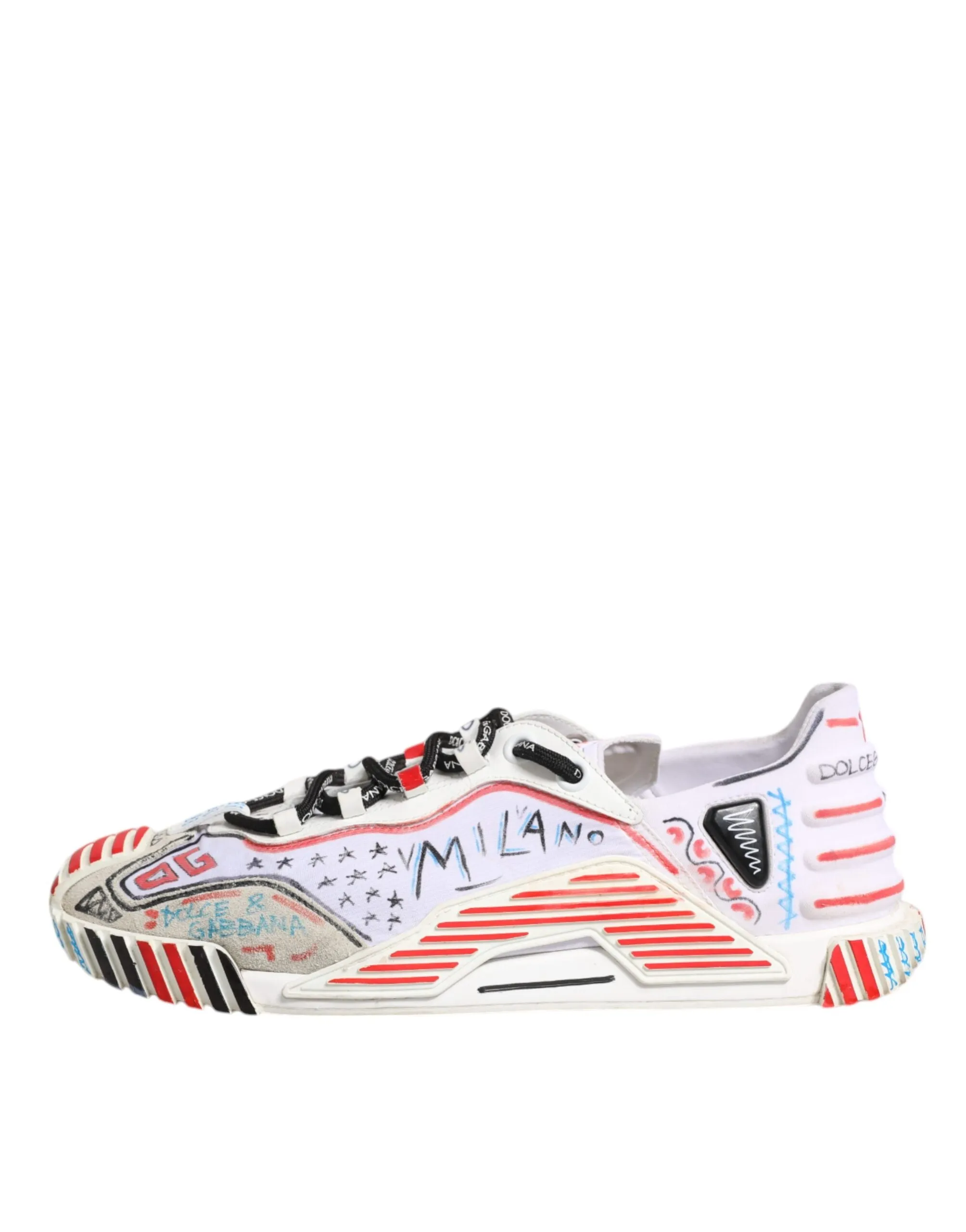 Dolce&Gabbana NS1 Men Multicolor Sneakers Nylon Printed Trainer Shoes Size EU 43