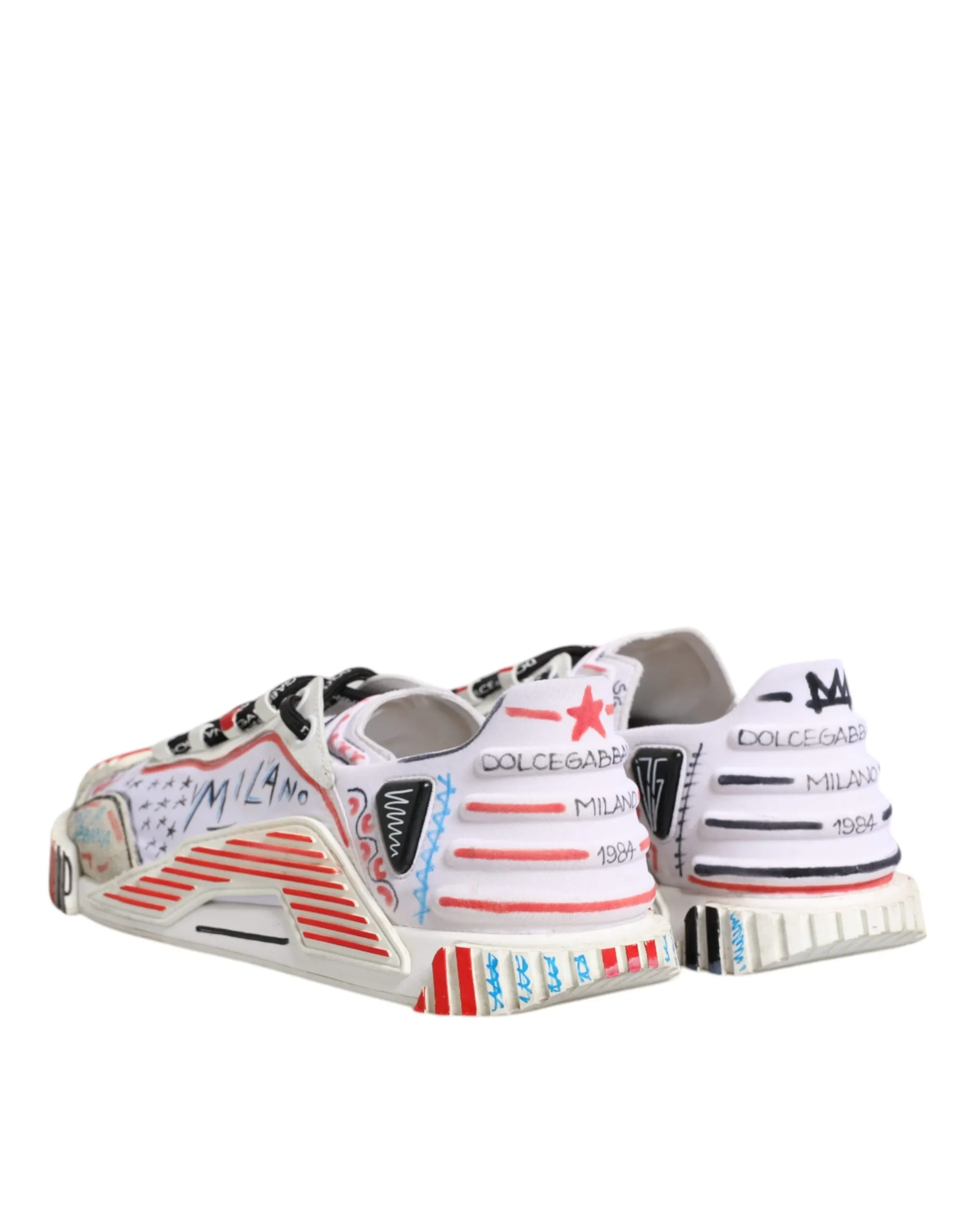 Dolce&Gabbana NS1 Men Multicolor Sneakers Nylon Printed Trainer Shoes Size EU 43