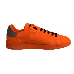 Dolce&Gabbana Portofino Men Orange Sneakers Leather Lace Up Trainer Shoes EUR 45